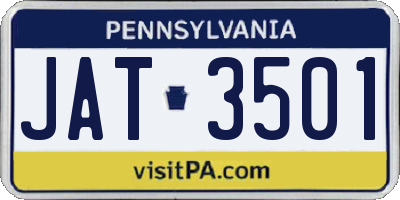 PA license plate JAT3501