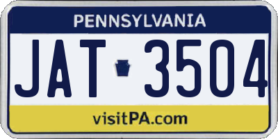 PA license plate JAT3504