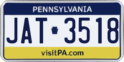 PA license plate JAT3518