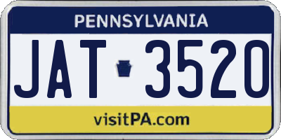 PA license plate JAT3520