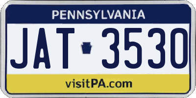 PA license plate JAT3530