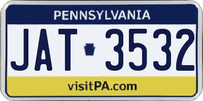 PA license plate JAT3532