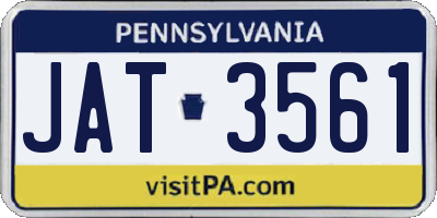 PA license plate JAT3561