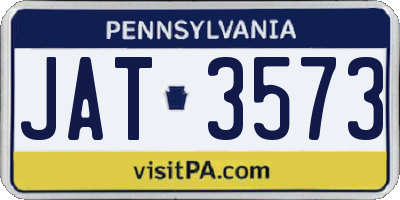 PA license plate JAT3573