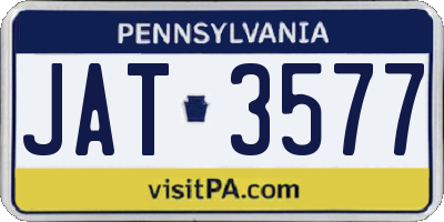 PA license plate JAT3577