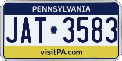 PA license plate JAT3583
