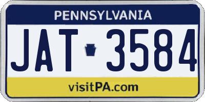 PA license plate JAT3584