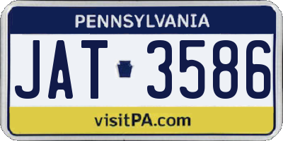 PA license plate JAT3586