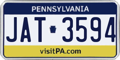 PA license plate JAT3594