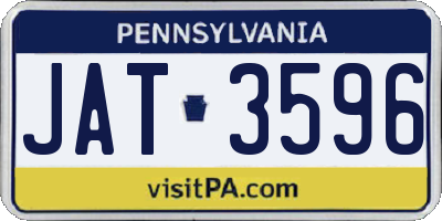 PA license plate JAT3596