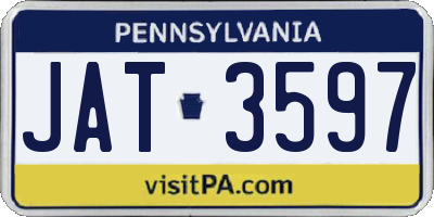 PA license plate JAT3597