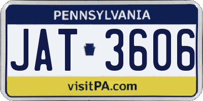 PA license plate JAT3606