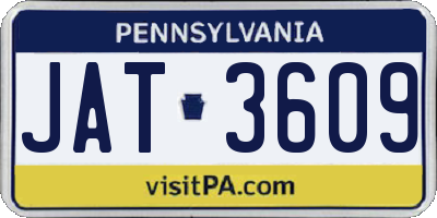 PA license plate JAT3609