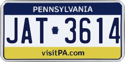 PA license plate JAT3614