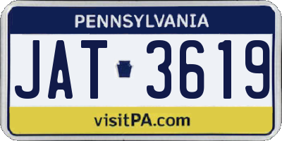 PA license plate JAT3619