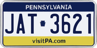 PA license plate JAT3621