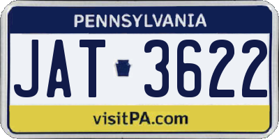 PA license plate JAT3622