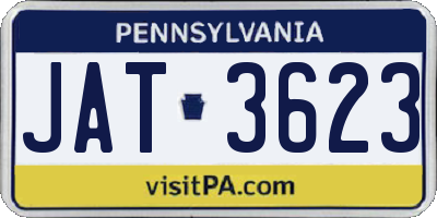 PA license plate JAT3623