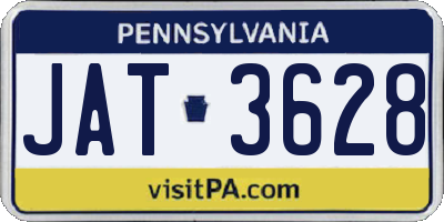 PA license plate JAT3628