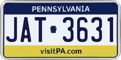PA license plate JAT3631