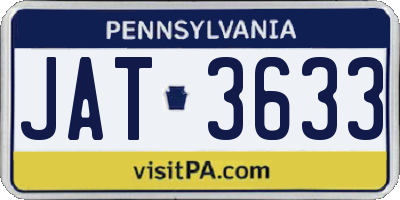 PA license plate JAT3633