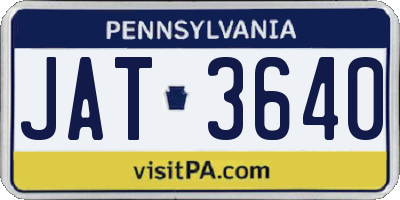PA license plate JAT3640