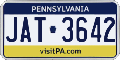 PA license plate JAT3642