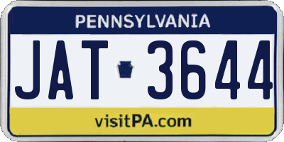 PA license plate JAT3644