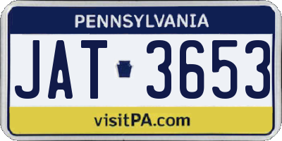 PA license plate JAT3653