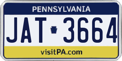 PA license plate JAT3664