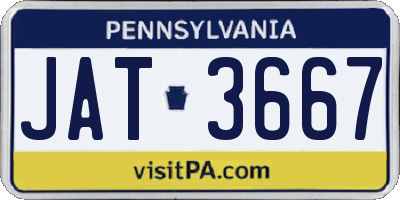PA license plate JAT3667
