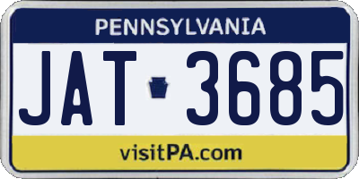 PA license plate JAT3685