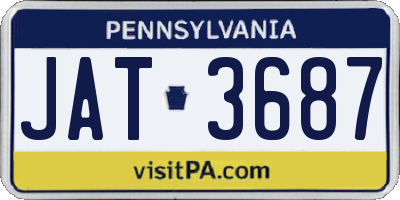 PA license plate JAT3687