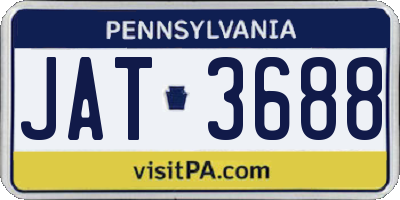 PA license plate JAT3688