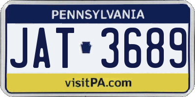 PA license plate JAT3689