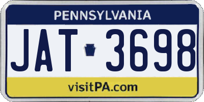 PA license plate JAT3698