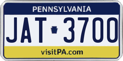 PA license plate JAT3700