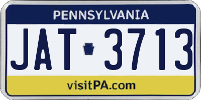 PA license plate JAT3713