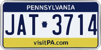 PA license plate JAT3714