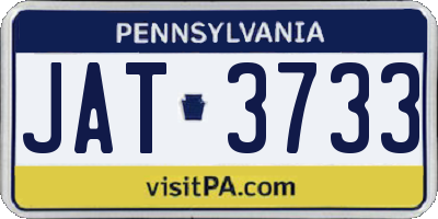 PA license plate JAT3733