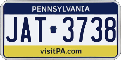 PA license plate JAT3738