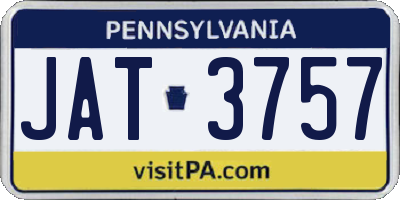 PA license plate JAT3757