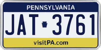 PA license plate JAT3761