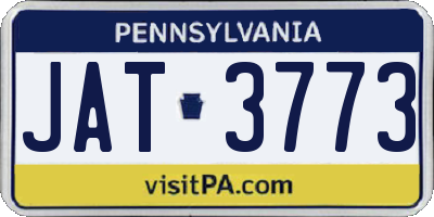 PA license plate JAT3773