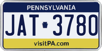 PA license plate JAT3780