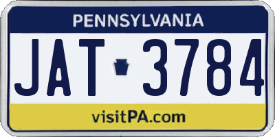 PA license plate JAT3784