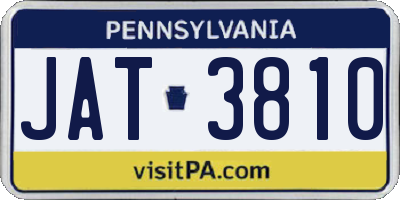 PA license plate JAT3810