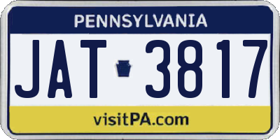 PA license plate JAT3817