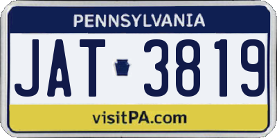 PA license plate JAT3819