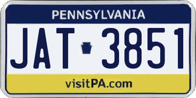 PA license plate JAT3851